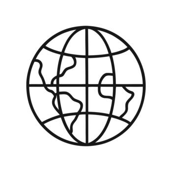 resumen garabatear de un digital mundo globo con vistoso red conexiones vector