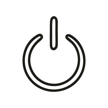 sencillo rojo poder botón icono con circular contorno y sutil gradientes vector