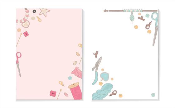 Handmade hobby frame and border for text vector