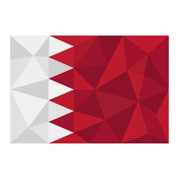 Abstract Polygonal Flag of Bahrain Design with Geometric Triangles vector