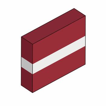 Isometric 3D Block Latvian Flag Illustration Isolated on White Background vector