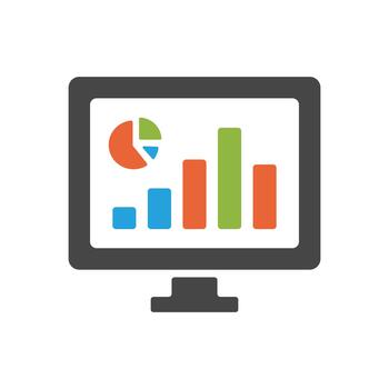 vistoso datos visualización aparece en un gris computadora pantalla en contra blanco antecedentes vector