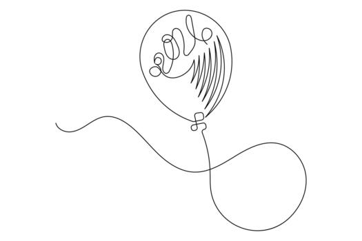 Celebration event icon continuous outline drawing simple style joy vector