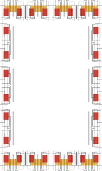 A square frame with red and yellow squares vector