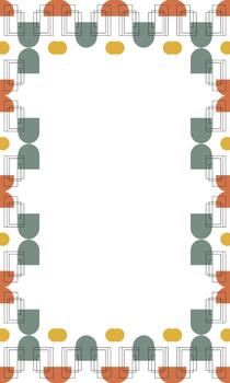 retro estilo marco con geométrico formas y círculos vector