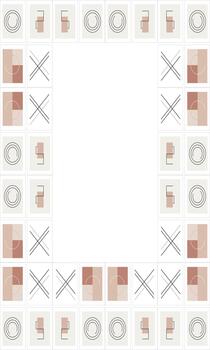 A square frame with a pattern of different shapes vector