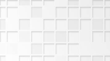 minimalistische wit abstract achtergrond met een elegant rooster patroon van plein uitknippen vormen. deze schoon modern neomorfisme ontwerp is vol hd en een naadloos lus. video