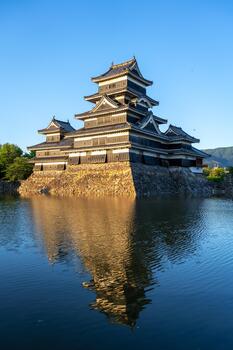 A large building with a reflecting pool in front of it photo