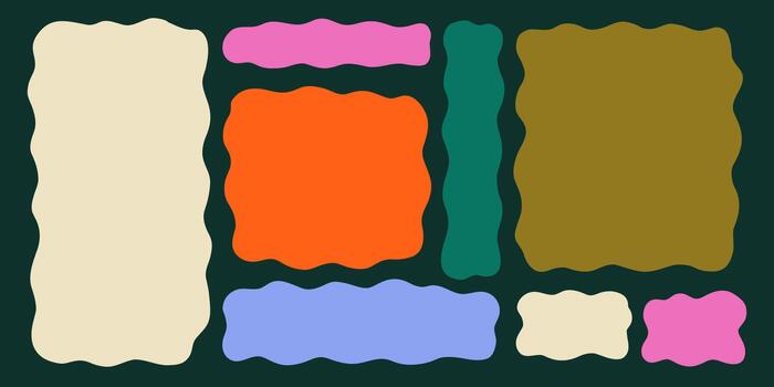 Wavy Textbox Fancy Figure Set vector