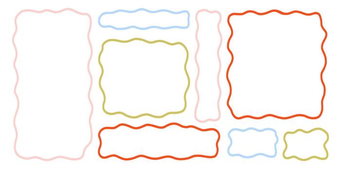 Wavy Textbox Colorful Line Set vector