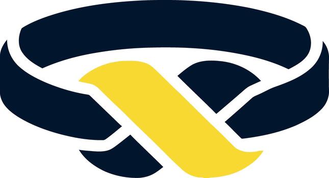 Abstract interwoven rings in a simple graphic design conveying connection and unity vector