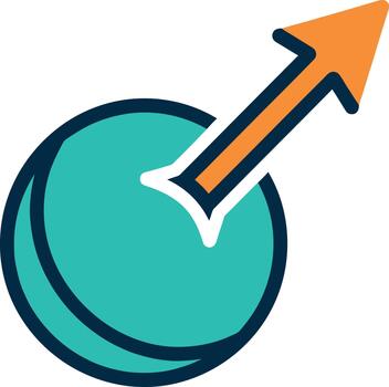 estilizado flecha emergente desde un circulo señalando hacia arriba simbolizando crecimiento y éxito vector