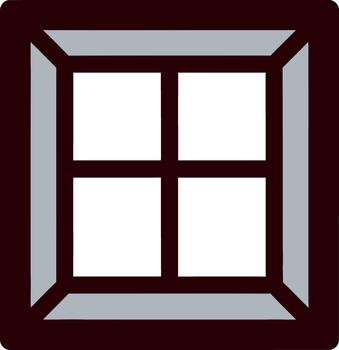 sencillo ventana marco con cuatro paneles ofrecimiento un ver a el fuera de mundo mínimo diseño vector