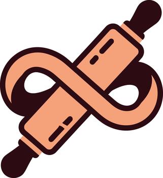 Rolling pin with infinity symbol representing endless baking possibilities and creativity vector