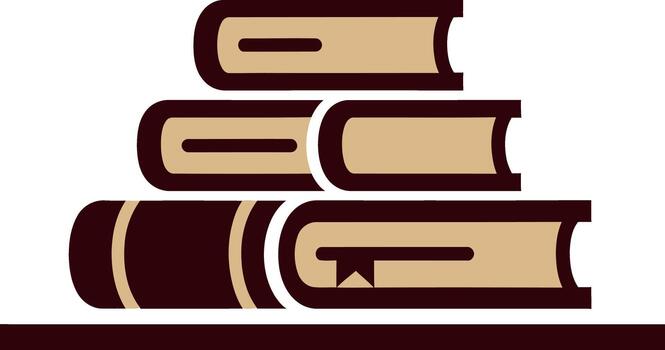 Stack of books sitting on a shelf in a library representing knowledge and learning vector