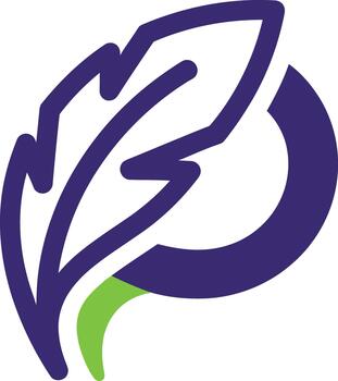 Stylized feather forming a circular shape representing creativity and natures inspiration vector