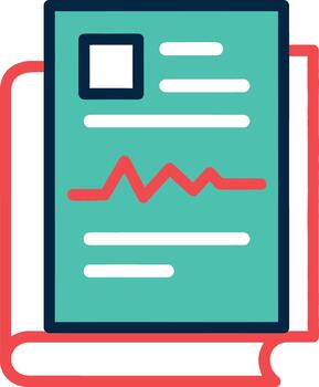 Medical report displaying a patients health data on a book conveying health analysis vector