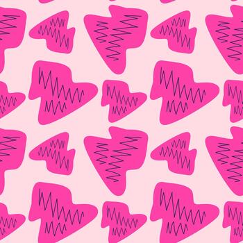 sin costura resumen modelo con rosado y magenta geométrico formas en pastel rosado antecedentes para tela, fondo de pantalla, y envase papel vector