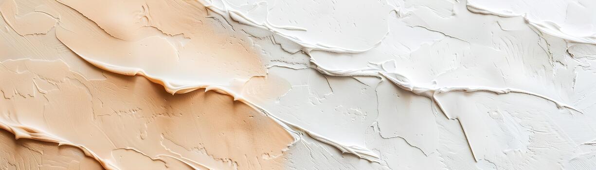 Soft, creamy textures in shades of cream and white flow gracefully across the surface. Shadows cast subtly enhance the soothing colors and patterns, creating a serene atmosphere photo