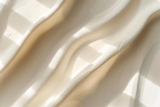 Soft creamy white texture fills the scene with gentle shadows, creating a wave-like pattern under natural light. The design is minimal and calming, suitable for various uses photo