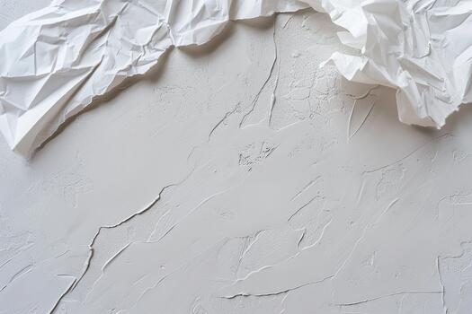 A piece of folded white paper rests on a soft gray textured surface, showcasing subtle shadows and creases that enhance the overall visual appeal in a minimalist setting photo