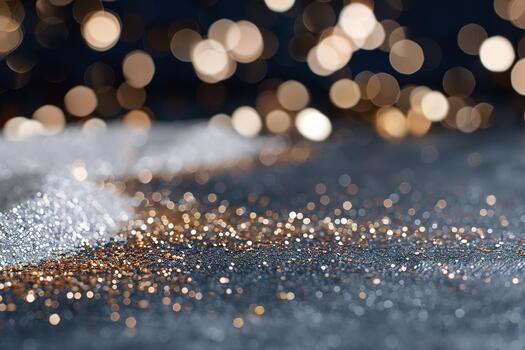 This scene features a navy background adorned with beautiful silver sparkle bokeh on the left half. The shimmering effect creates a whimsical and joyous setting ideal for gatherings photo