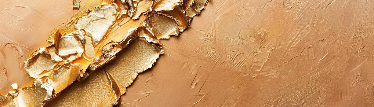 This large background displays a beautiful foil texture with a subtle gradient. The warm gold and earthy tones create an elegant and inviting feel suitable for various design applications photo