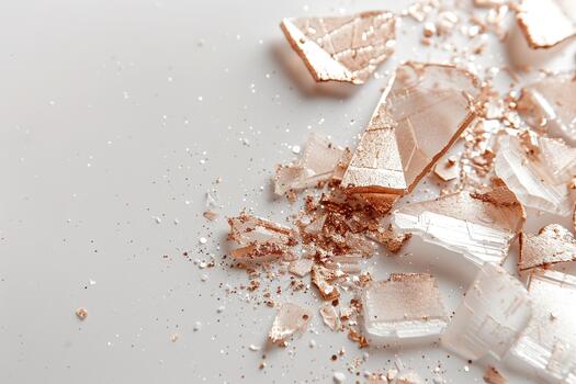 copos de cristales laico dispersado en un limpio, suave superficie. el ligero Destacar su único formas y texturas, creando un atractivo monitor de color y formar foto