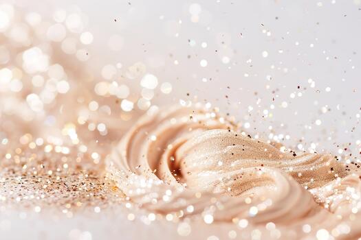 A beautiful swirl of soft, glowing sparkles sits against a light background. The glitter adds a magical touch, creating an enchanting effect perfect for celebrations or artistic projects photo