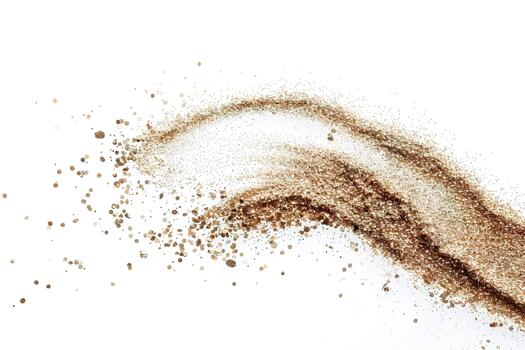 A swirl of golden and brown dust particles forms a magical curve, showcasing a beautiful trail that shimmers with movement, creating a captivating visual effect photo