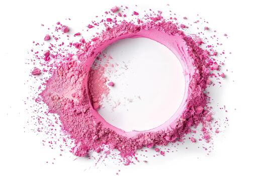 A vibrant pink glitter frame showcases a clean empty space, surrounded by sparkling particles. This decorative element enhances projects and can be used for art or social media posts photo