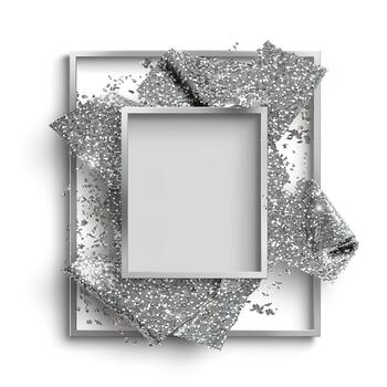 This vibrant glitter square frame features shimmering edges and a wide blank center, ideal for highlighting memories or artwork. The sparkling design adds a festive touch to any display photo