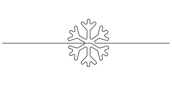 copo de nieve continuo soltero línea dibujo minimalista estilo ilustración vector