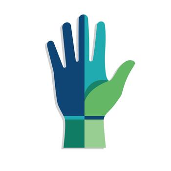 unidad y diversidad mano icono vector