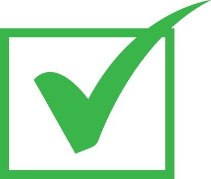 brillante verde marca de verificación dentro un cuadrado caja icono para aprobación o hecho Tareas vector