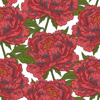 un modelo con rojo.. flores en un blanco antecedentes vector