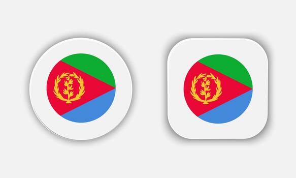 Eritrea Rounded National Flag Button Icon vector