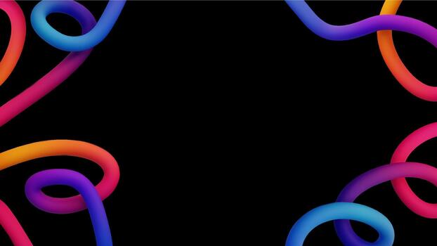 Colorful Gradient Loops on Black Background in Abstract Artistic Design vector