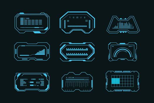 Futuristic digital dashboard elements collection vector