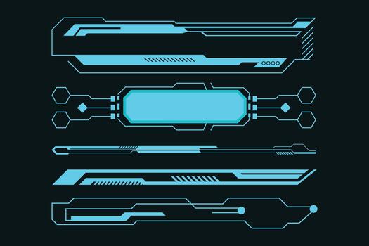 Futuristic tech interface design elements vector