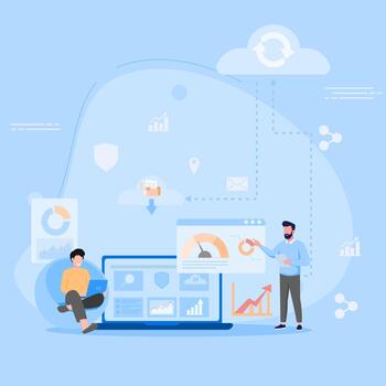 hospedaje servicios y servidor administración vectores diseño por datos administrador