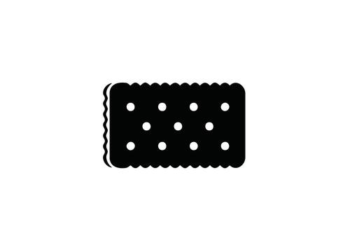 Crisp cracker icon is perfect for food blogs and snack sites, use this simple black and white illustration to add some crunch to your design project vector