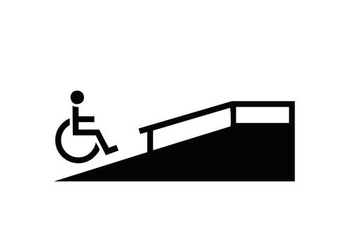 accesibilidad rampa icono asegura inclusividad para personas con discapacidades, promoviendo universal acceso y igual oportunidad en moderno edificios y público espacios vector