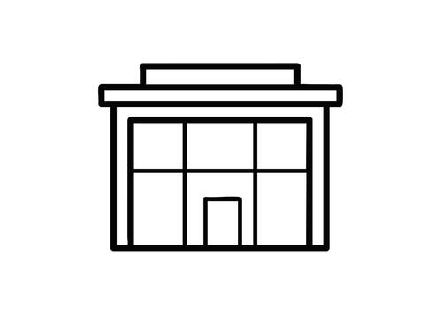 Sleek minimalist building outline for modern architecture and urban design projects, ideal for websites and app icons with a clean, professional look vector