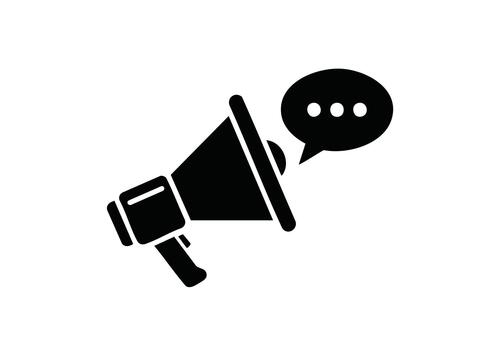 Boost your message with a bold megaphone icon, perfect for announcements and social media marketing that grabs attention and amplifies your voice vector