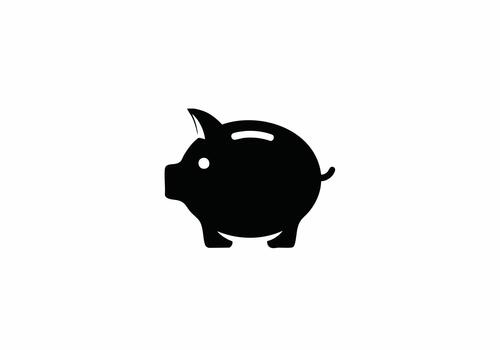 Save more with this simple, classic piggy bank icon for your financial planning projects, offering a modern touch to money and savings themes vector