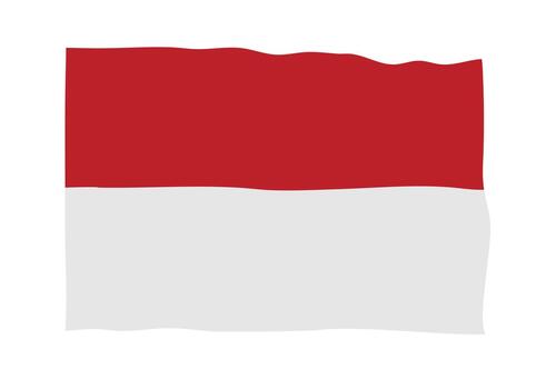 Vibrant Indonesian flag waves dynamically with a clear white background, representing national pride and unity for patriotic displays. vector