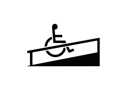 accesibilidad rampa icono para inclusivo diseño y universal acceso, simbolizando ada conformidad y sin barreras ambientes para invalidez conciencia iniciativas vector