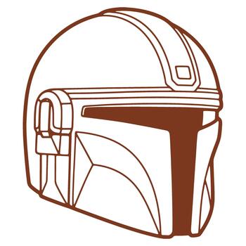 Futuristic Warrior Helmet Illustration with Bold Lines and Defined Features for Protection and Design Projects Isolated against White Background vector