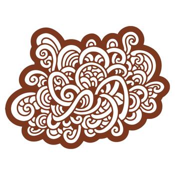 Abstract brown doodle pattern with intricate swirling lines and organic shapes. Hand-drawn graphic element for design projects vector